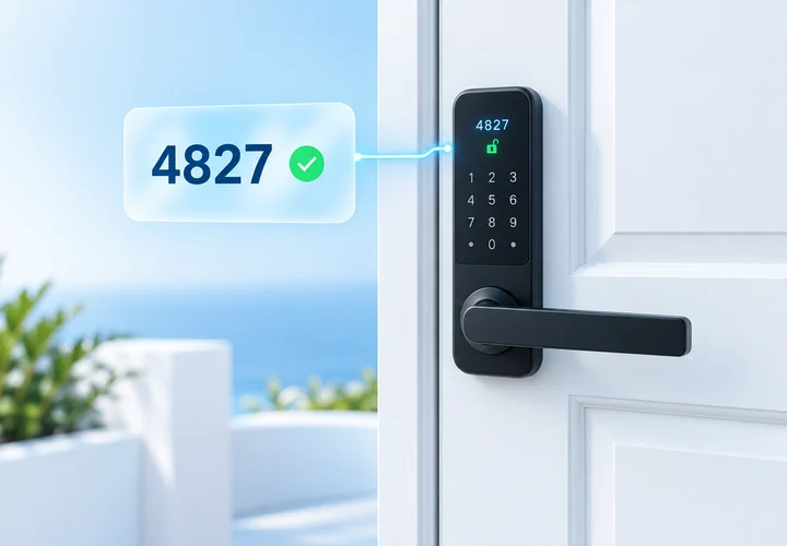 El código de la puerta se libera solo después de que el invitado firme